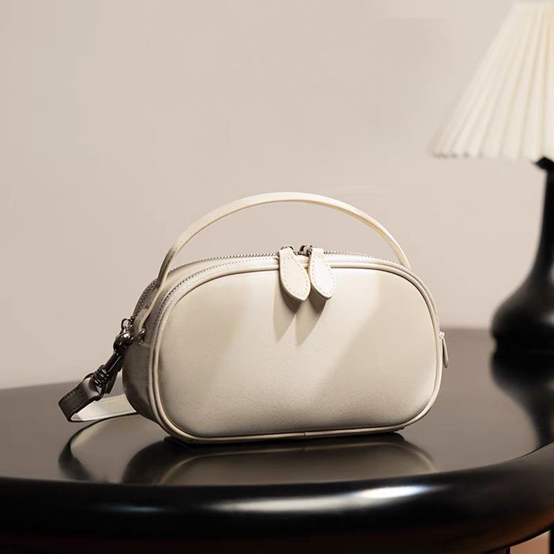 Women's Genuine Leather Handbag - Spring/Summer 2025 Camera Crossbody & Handheld Bag 