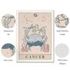 Bohemian Zodiac Art Posters and Prints Canvas Painting Tarot Cards Inspired Astrology Virgo Aquarius Constellation Picture Decor