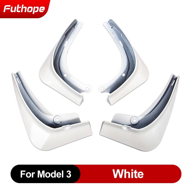 4Pcs/Set New Energy Car Mud Flaps For Tesla Model 3 Model Y -23 Mudguards Splash Guards Fender Matte Black Carbon Fiber