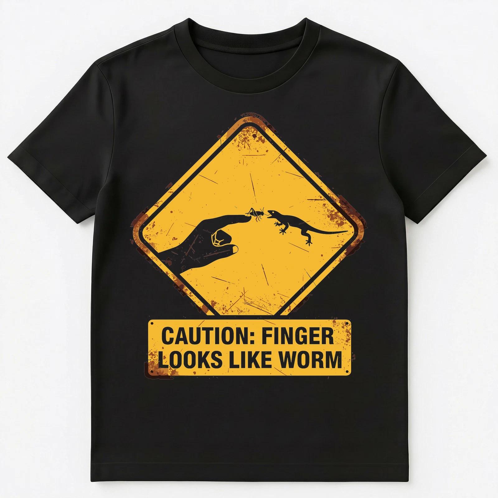 Lizard Lover Bite Finger Caution Pet Humor Unisex T-Shirt 4XL
