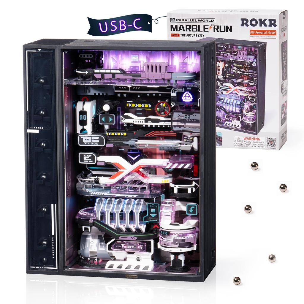 ROKR 3D Puzzle, Electric Parallel World, Movable Model with Lights, Interior Decoration, Ambience, Entryway, Craft Kit, DIY Craft, Assembly, Time