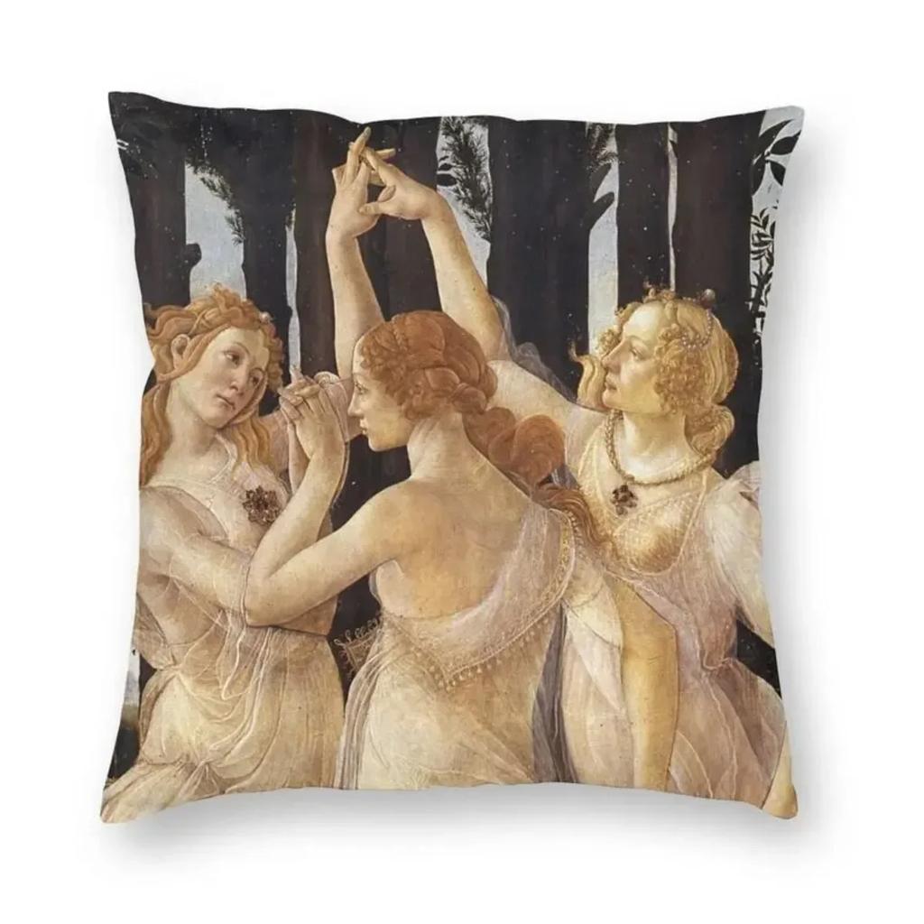Sandro Botticelli The Three Graces Sofa Cushion Cover Artist Painter Throw Pillow Case Home Decor Pillowcase,(4)