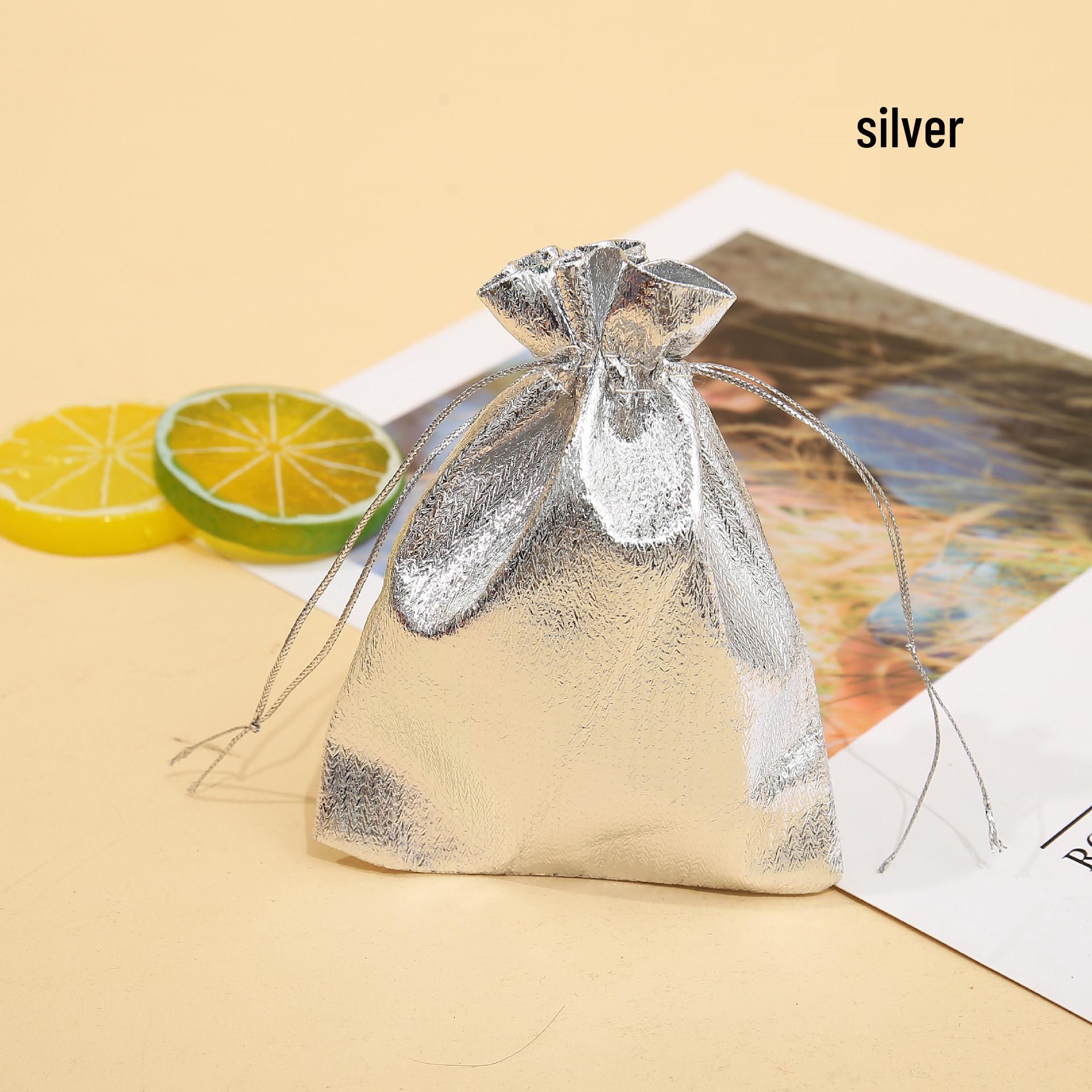 

Золотые и серебряные подарочные мешочки для украшений на шнурке