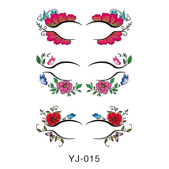 Geometric Pattern Eyeshadow & False Eyelash Tattoo Stickers for Party Makeup