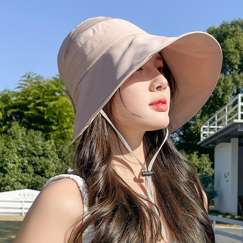 Hat Women's Big Eaves Cover Face Sunscreen Empty Top Hat Summer Outdoor Versatile Anti-ultraviolet Fisherman Hat Tide