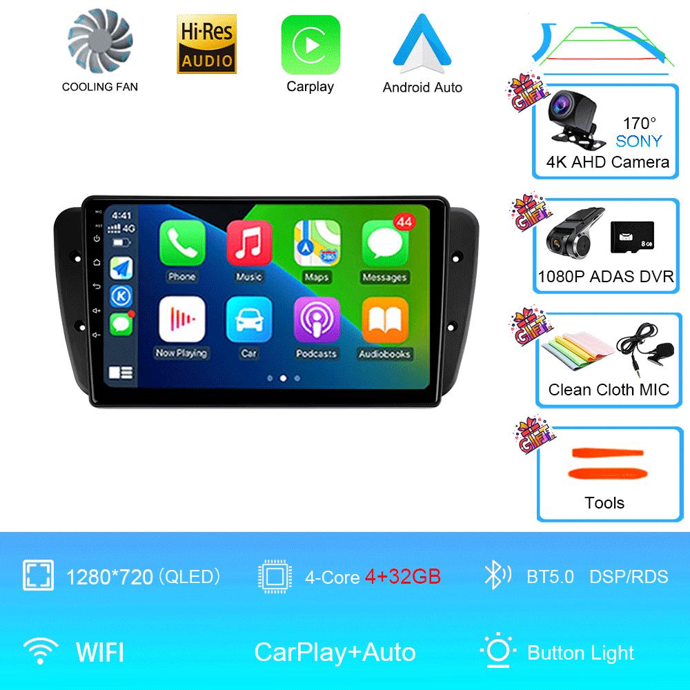 Android 14 Car Radio For Seat Ibiza MK4 6J SportCoupe Ecomotive Cupra 2009 2010 2011 2012 - 2016 QLED Screen Multimedia Player S