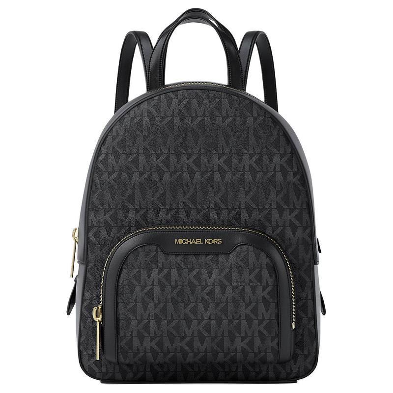MICHAEL KORS Jaycee Logo Classic Gold Hardware Coated Canvas Backpack Mini Women s Black чёрный
