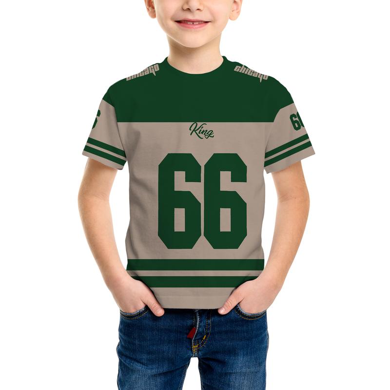 Sportswear, Striped Design, Men's, Polyester T-shirt, Stand Out with Letter Printing, Suitable for Softness, Comfort, and Play, 66 Children's Clothing