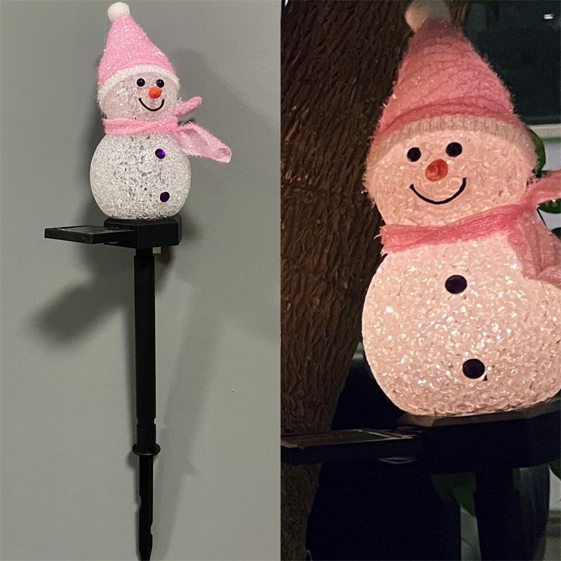 Solar Christmas Snowman Stake Light, Outdoor Lawn Lamp for Garden, Yard Decor, Xmas Holiday Pathway Lighting,