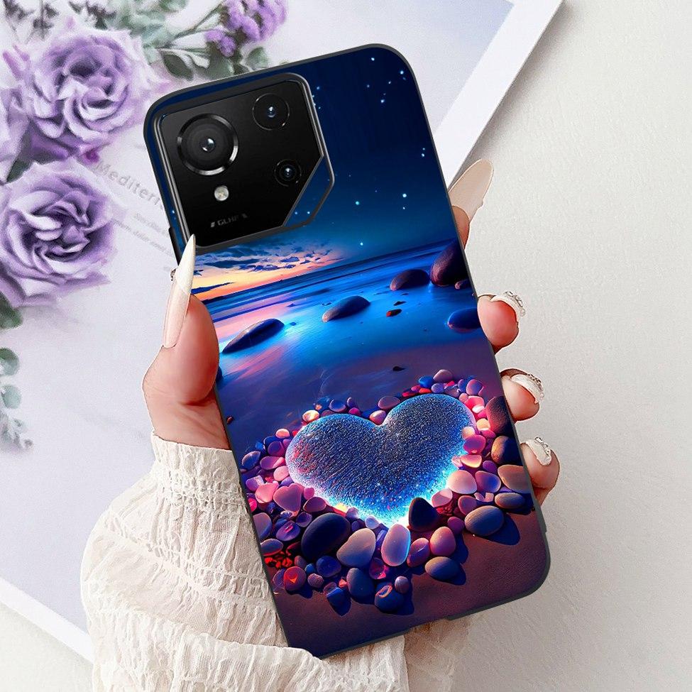 For Asus ROG Phone 9 Pro Back Cover For Asus ROG Phone 9 Case Silicone Cute Cat Luxury Love Funny Painted Shockproof Bumper