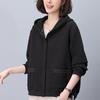 Women's Hooded Jacket: 2024 Spring/Autumn, Loose Fit, Plus Size, Casual Cardigan for Middle-Aged Moms