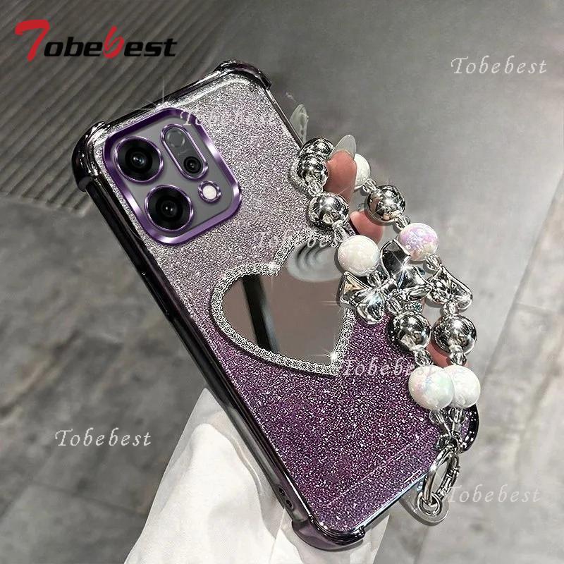 Třpytivé pokovení Láska Zrcadlový Náramek Pouzdro pro Xiaomi 16 15 14 Ultra 15S 14T 13 12 11 Lite Pro Nárazuvzdorný Silikonový Kryt