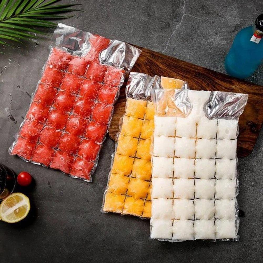 10Pcs/Pack Disposable Ice Cube Mold DIY Self-Sealing Ice Cube Bag Transparent Design for Faster Freezing Kitchen Gadgets for Creative Ice Making