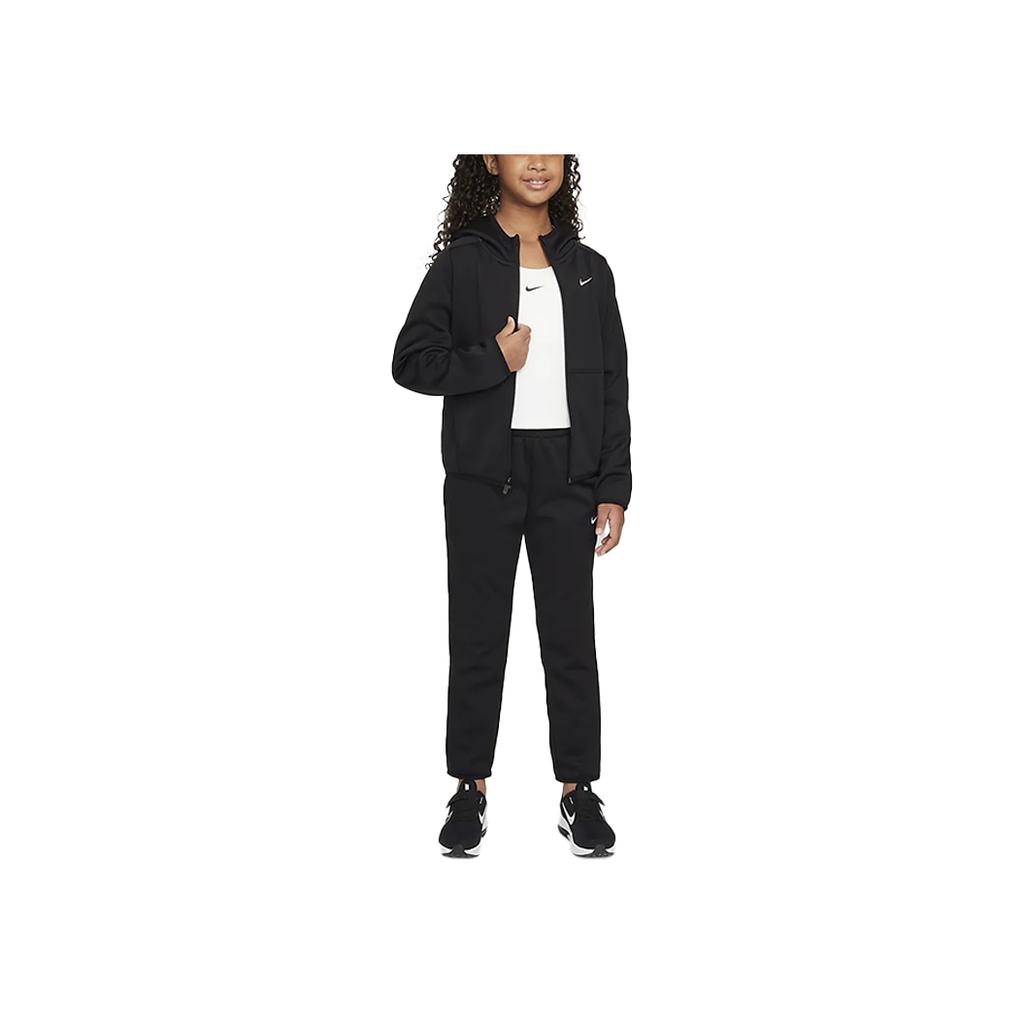 Nike Therma-Fit Logo Warm Training Hoodie Kids Hoodies Black White FZ5323-010