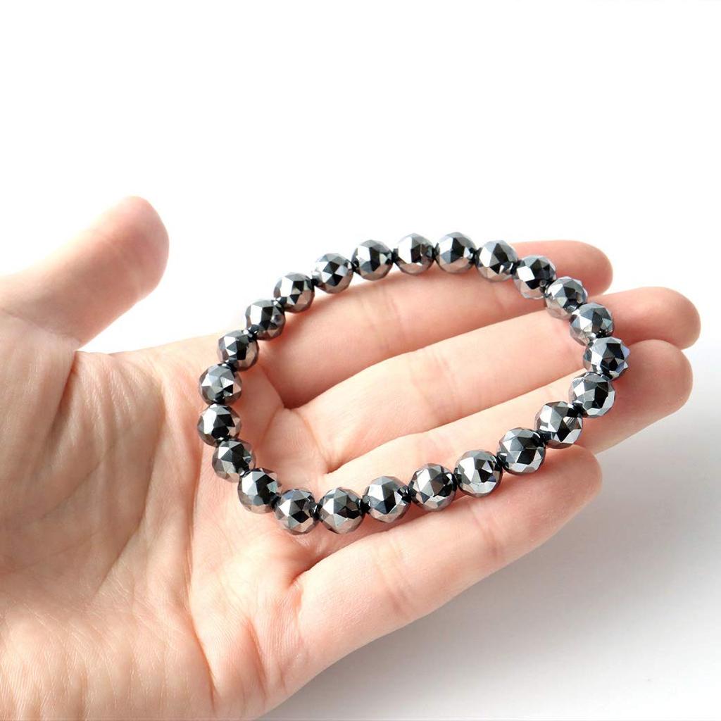 High Purity Terahertz Ore Star Cut 100 Sides Bracelet 8mm Inner Diameter 20cm [GOLD STONE] Approx.