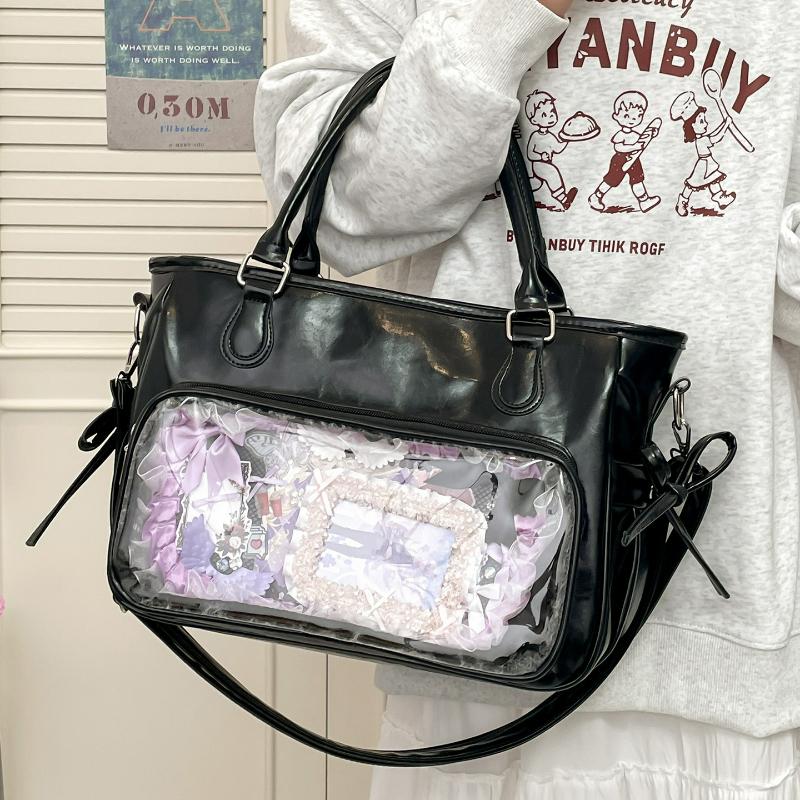 Fashion Shoulder Bags Versatile Texture Crossbody Handle Bag Large Capacity Anime Pain Bag with Hidden Light Board for Commuting