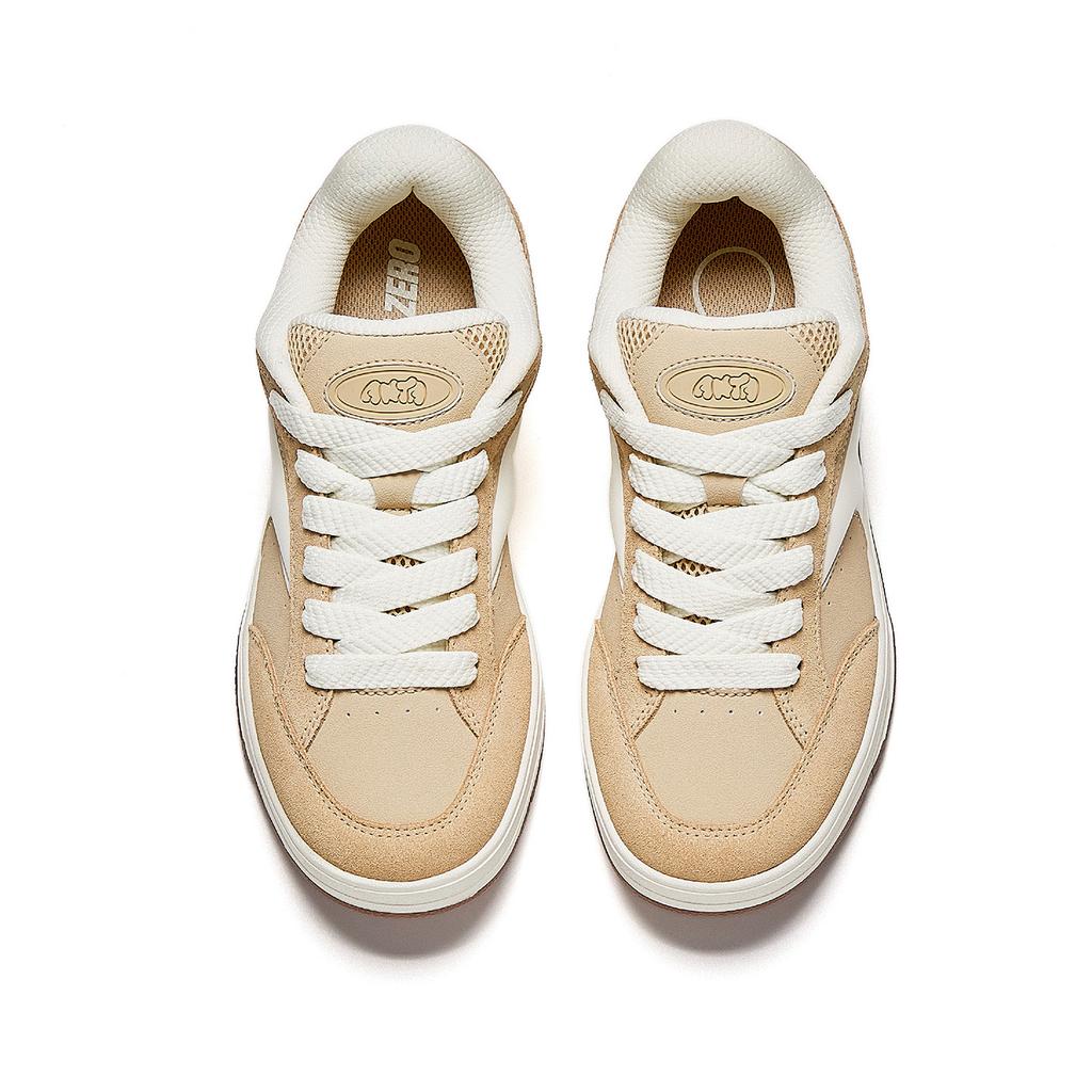 Anta Retro American Versatile Simple Fashion Low-Top Skate Shoes Women Sneakers Wood-White 922548007-4