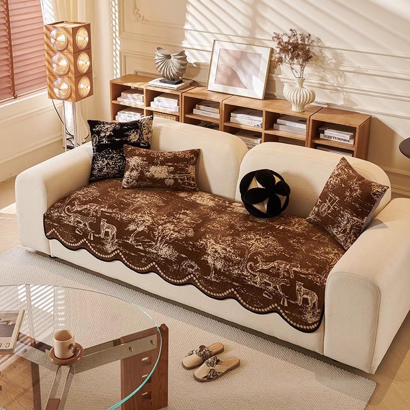 

Chenier Straight Row Three-Person Sofa Cushion, Universal In All Seasons, Non-Slip Seat Cushion, Irregular Special-Shaped Curved Sofa Cover 90*90cm