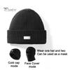 Men Winter Hat Knitted Pure Color Elasticity Keep Warm Thick Ear-protecting Cap Father Grandfather Headwear Outdoor Cap