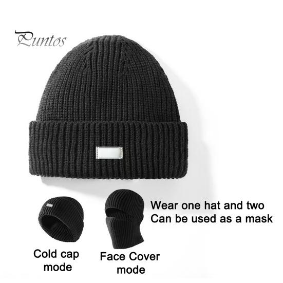 Men Winter Hat Knitted Pure Color Elasticity Keep Warm Thick Ear-protecting Cap Father Grandfather Headwear Outdoor Cap