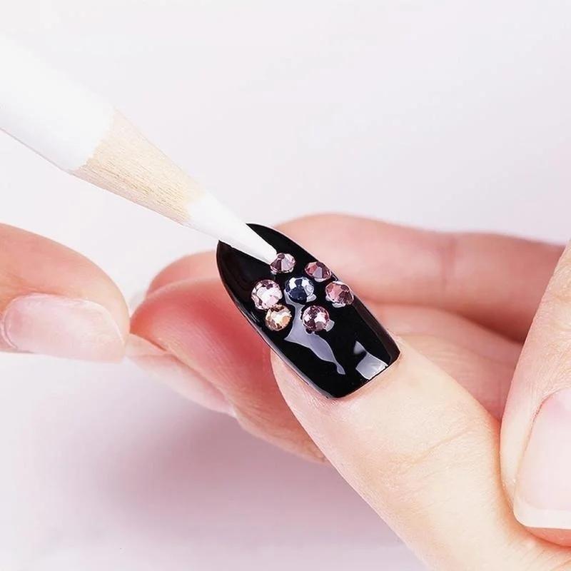 1Pc  Nail Art Rhinestones Gems Pick Up Wax Pencil Sequins Beads Diamond Crystal Dotting Self-adhesive Picker Pen