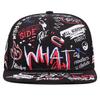 Unisex czapka z daszkiem w stylu ulicznym z graffiti, z regulowanym dopasowaniem, dla fanów hip-hopu