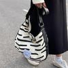 Kleine Tasche Damen Große Kapazität Schultertasche Zebra Umhängetasche Canvas Einkaufstasche