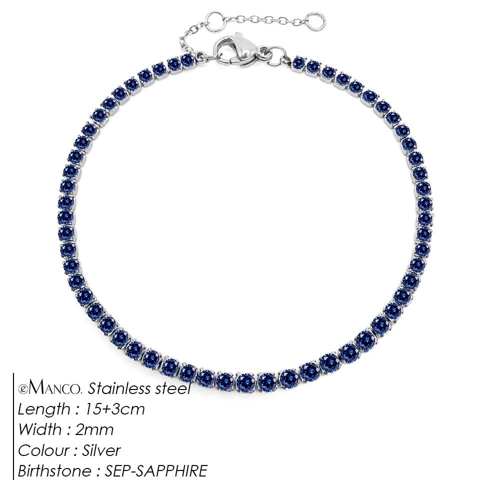 EManco Elegantes Geburtsstein-Tennisarmband mit Zirkonia-Diamanten