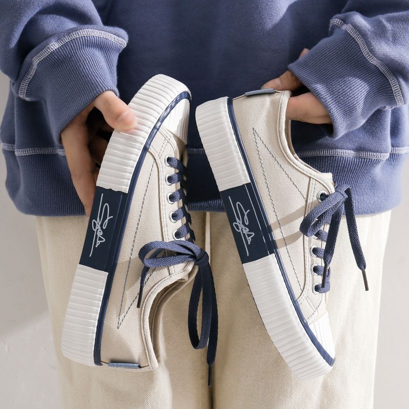 Men'S Canvas Shoes Low-Top Biscuit Shoes Men'S Cloth Shoes Breathable Board Shoes Casual Shoes
