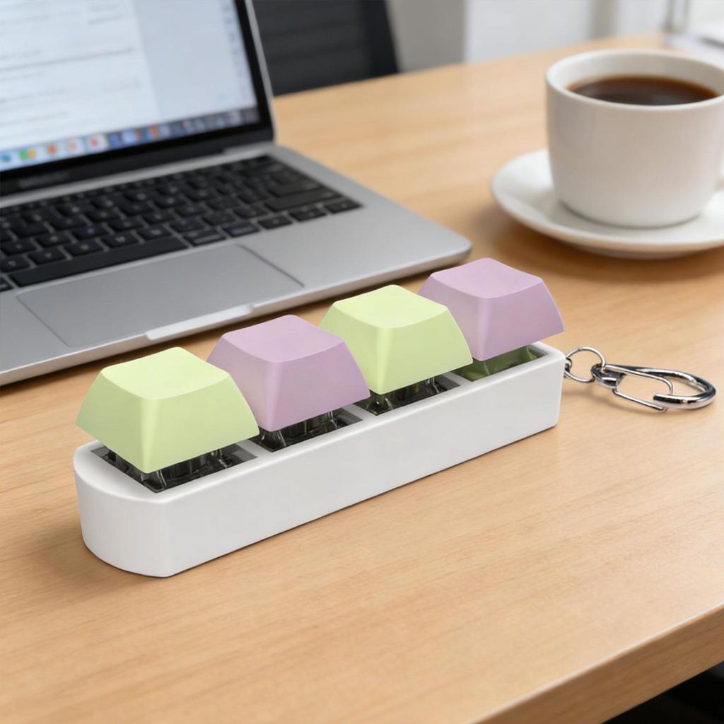 4 Button Keycap Sensory Toy Mechanical Key Keyboard Fidget Keychain for Adults Gifts