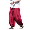Chinese Style Beach Pants Men's Loose, Wide Leg, Leg Tied Cropped Pants