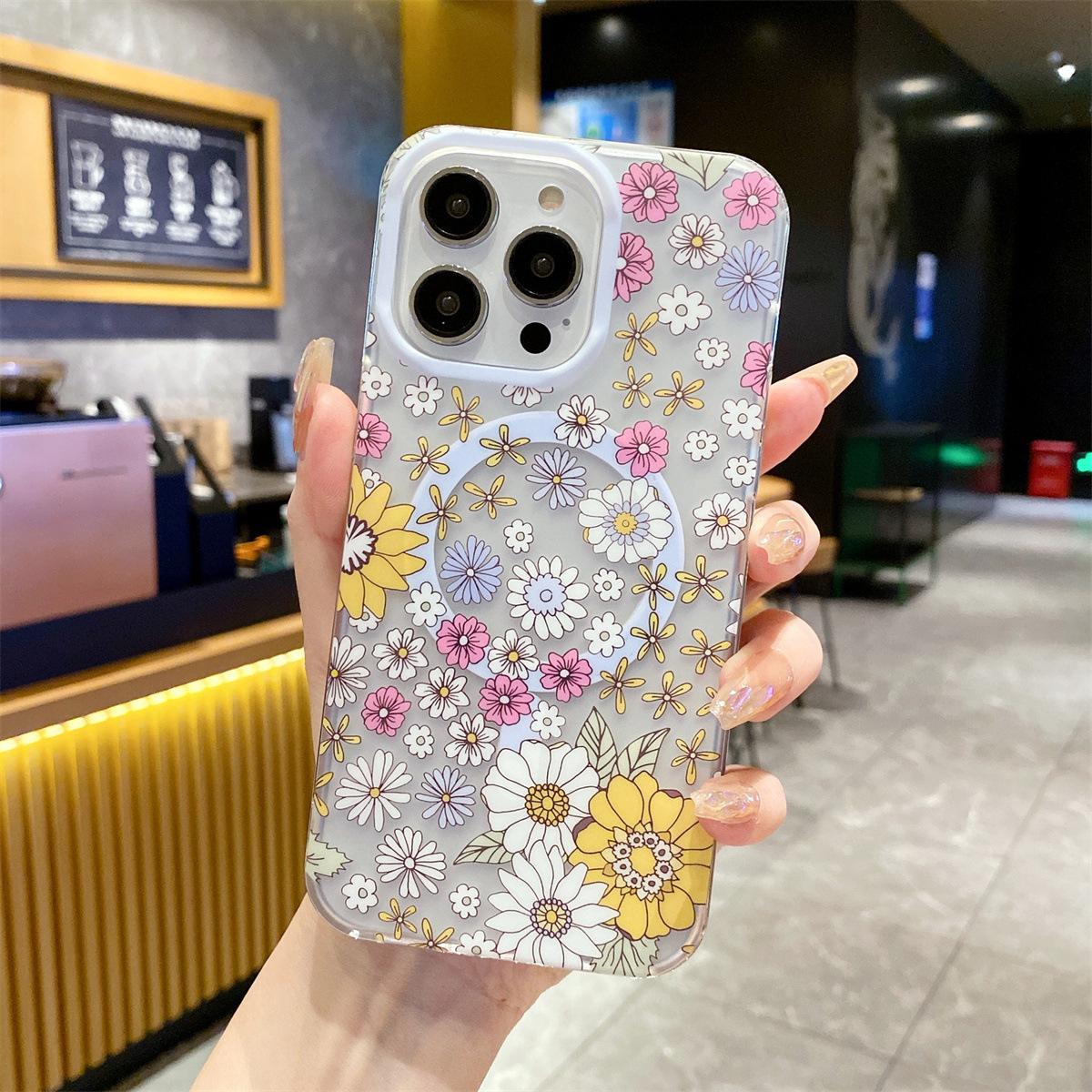 

Blossom Magnetic Series for Apple 16 PROMAX Phone Case for IPhone 15 All-Inclusive Light Luxury Style Anti-Fall For Apple 13Promax