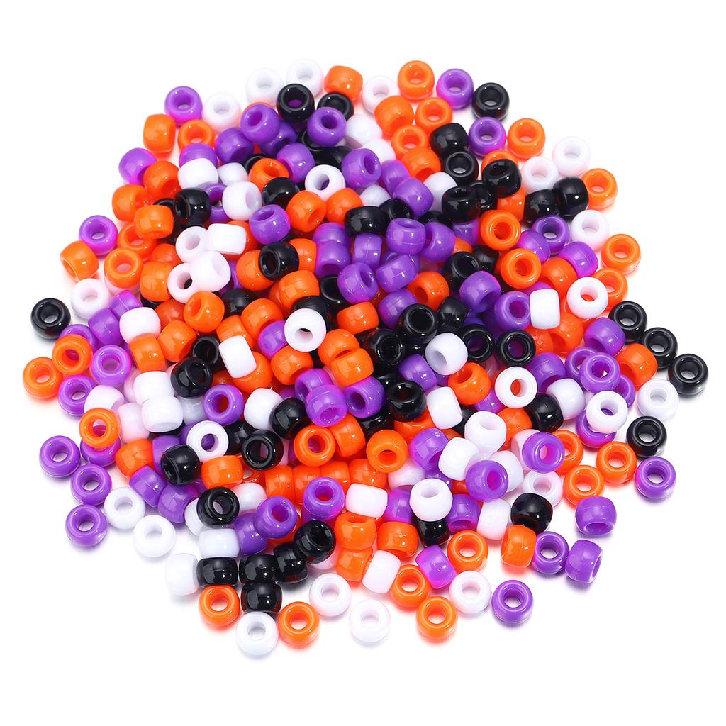 200pcs/lot 9mm Mix Color Acrylic Beads 4mm Big Hole Round Loose Beads For Jewelry Making DIY Necklace Bracelet Craft Accessories
