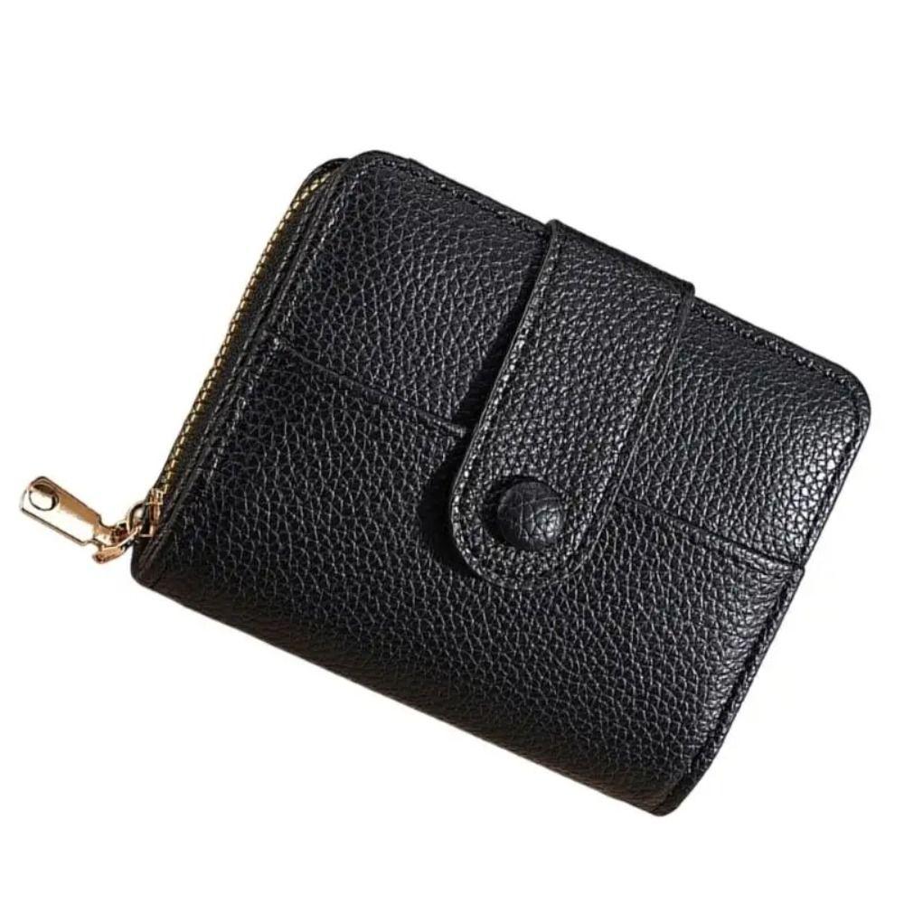 Pu Leather Women Short Wallet Elegant Bank/ID/Credit Card Holder Simple Business Purse Lady