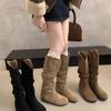 Retro Niche Stack Long Boots: Women's Thick-Soled High-Top French Autumn/Winter Knight Western Boots by Birkenstock