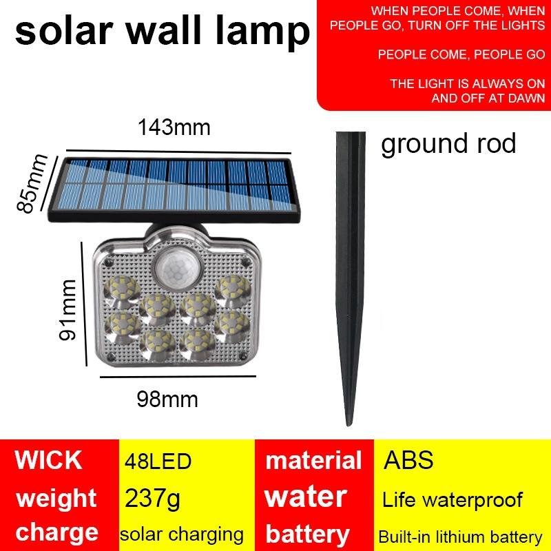

Подвесной светильник на солнечной батарее двойного назначения, водонепроницаемый, для напольного монтажа, с датчиком дистанционного управления, сплит-светильник COB для двора и сада White