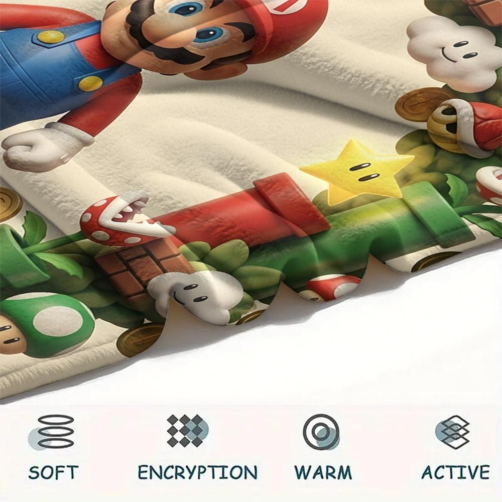 Mario Level Scene Blanket, Mario Fan Soft Throw, Perfect Gift.chl