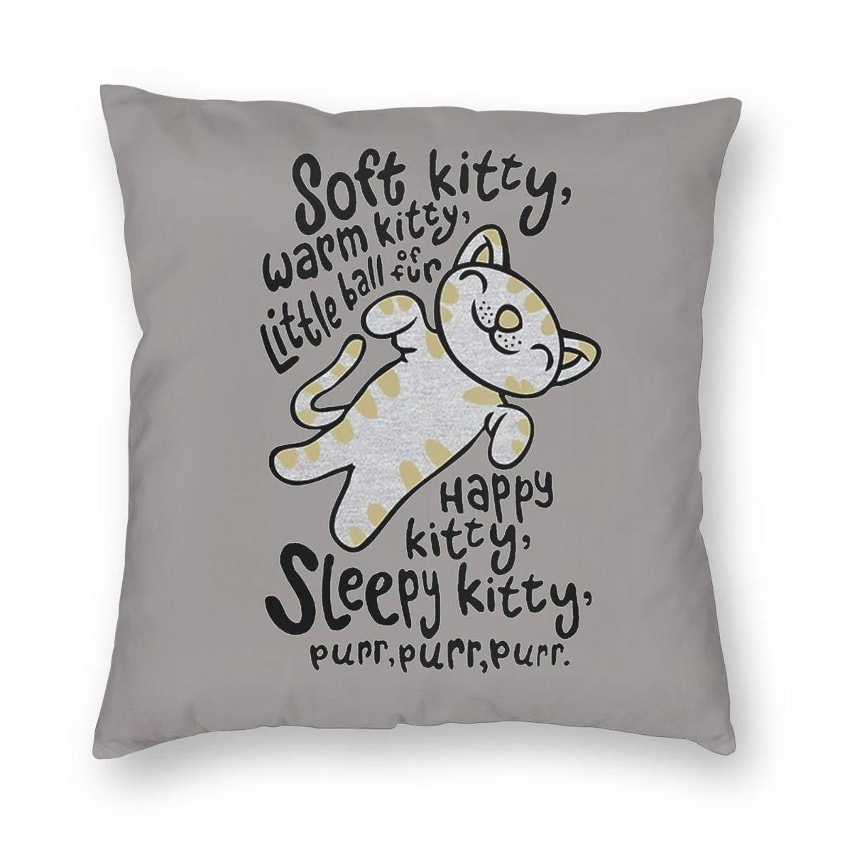 

Soft Kitty Big Bang Theory Square Pillowcase Polyester Linen Velvet Pattern Zip Decorative Pillow Case Car Cushion Cover 18 12x12Inch