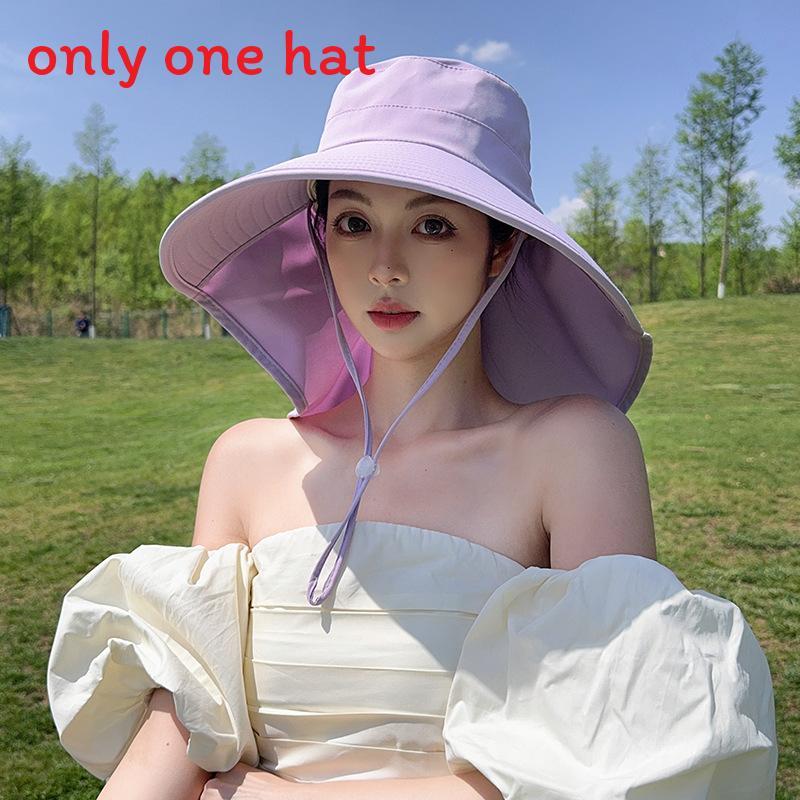 Sun Protection Sun Hat For Women With Wide Brim And Face Cover Summer Fashion Cap