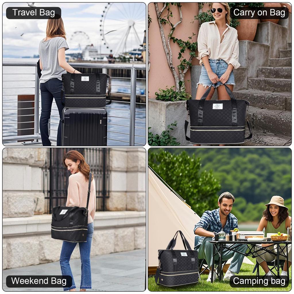 Korean Style Expandable Travel Bag - Large Capacity, Wet/Dry Separation, Sports & Student Carry-on