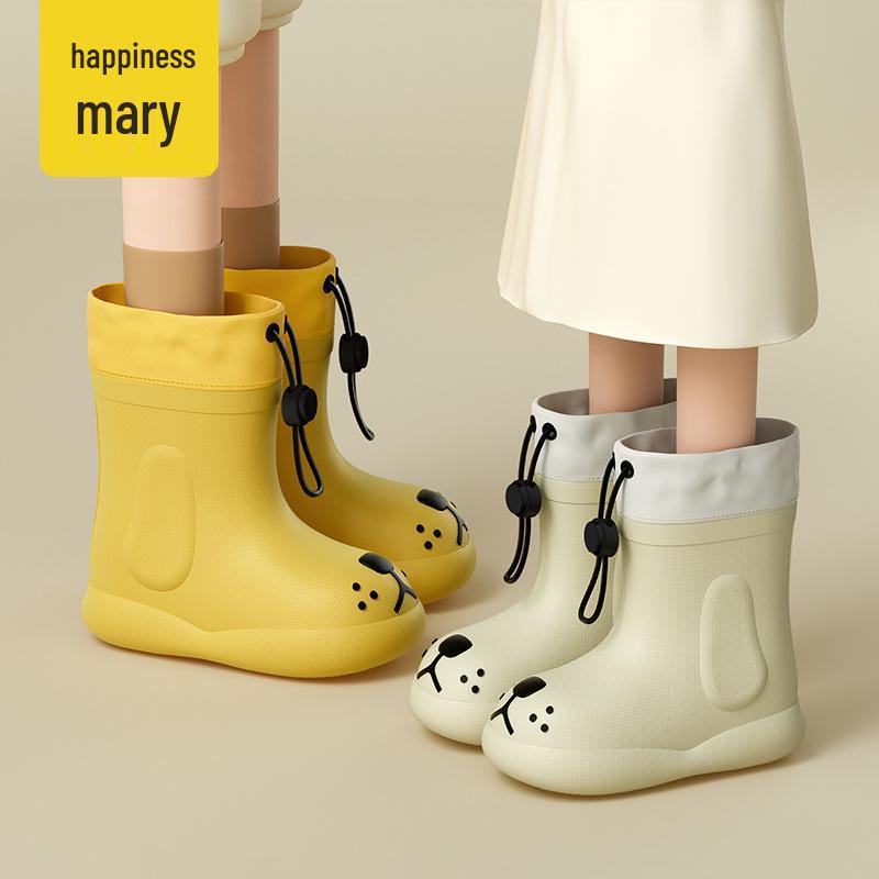 Happy Mary Kids' EVA Rain Boots - Women's Short Tube Drawstring Water Shoes for Boys and Girls