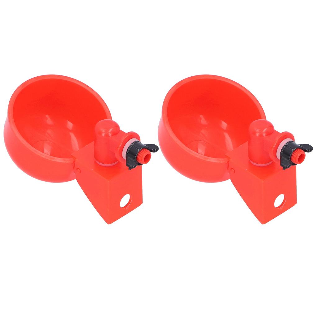 2pcs Automatic Chicken Water Cup Red Plastic Drinking Bowl for Poultry Pigeon Bird