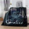 Decke mit Coraline-Druck im gotischen Stil, Animation, Kinderdecke, Familie, Nickerchen, Sofadecke, Bett, warme Decke, weiche Tagesdecke