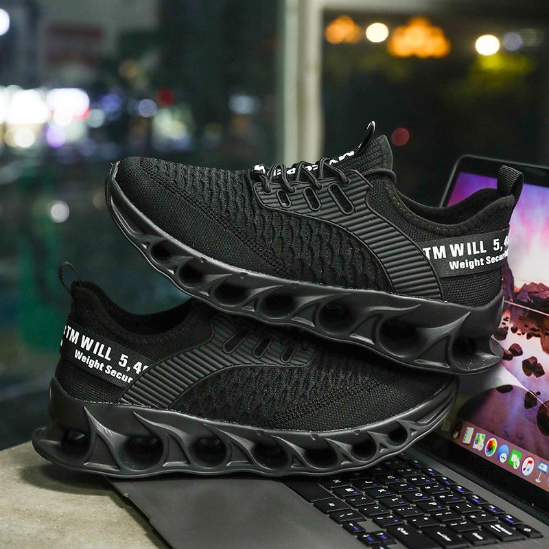 

ELUVA Anti Slip Running Shoes Men Breathable Mesh Comfortable Sports Shoes for Jogging Walking Casual Sneakers Mens Sports Shoes 46 чёрный