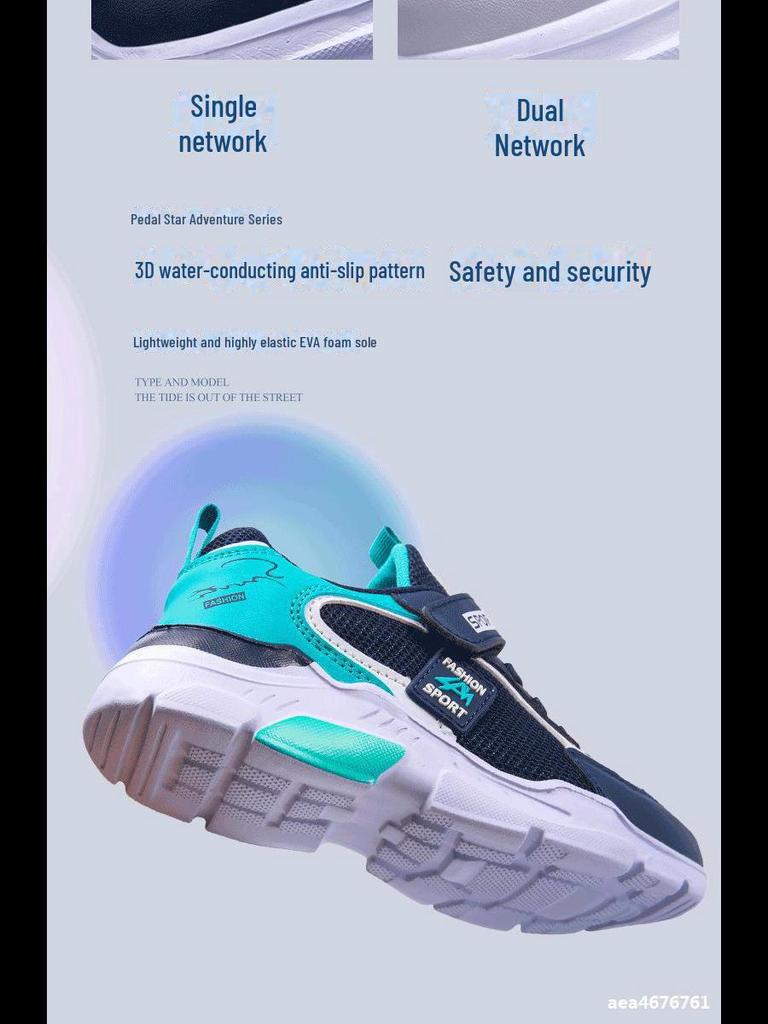 Chłopięce buty sportowe do chodzenia i biegania z siateczki skórzanej 2024