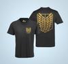 Attack On Titanium Eren Hunter AOT Gold Coat of Arms Anime Fashion Cospaly Organic Mens T-Shirt