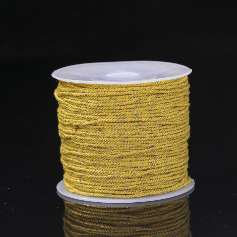 Tibetan Gold-Plated Woven Bracelet with Bodhi Beads and Cotton Rope