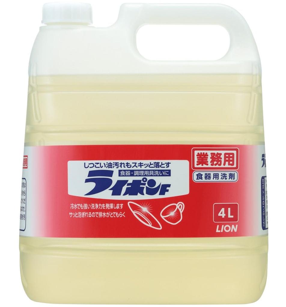 Capacity for Commercial Ripon F Liquid 4L Refill Dish Detergent Kitchen Detergent Neutral Detergent Oil Stain Vegetable Detergent [Large Use]