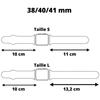 Bracelet compatible apple watch 38mm 40mm 41mm Serie 8 7 6 5 4 3 2 1 SE - Taille S - Silicone Blanc Souple Phonillico®