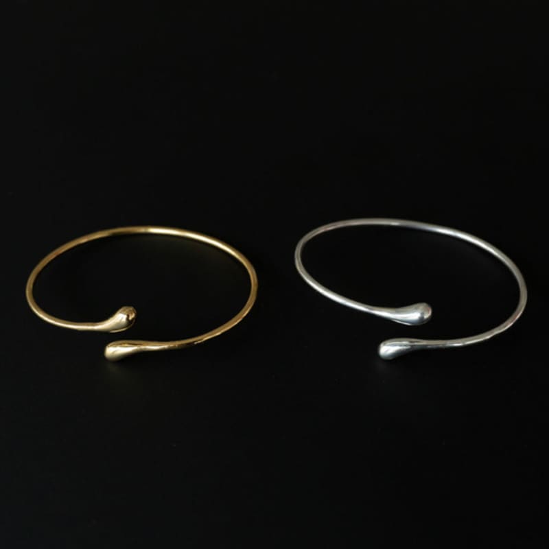 Youngglow Silver925 Fluid Bangle Bracelet (2color)